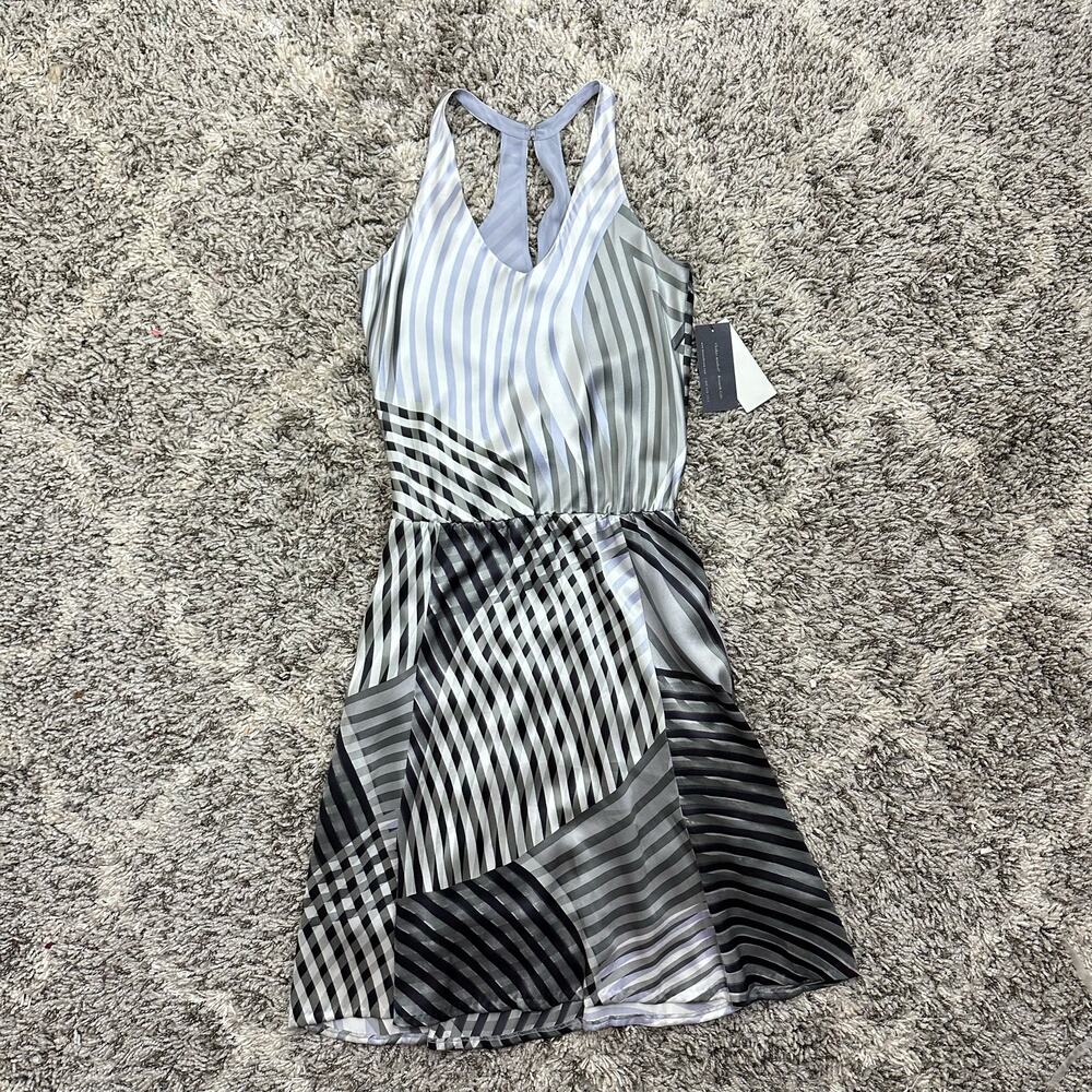 Kenneth Cole New York Silk Geometric Halter Terra Sonic Tonic Dress 4 S Small